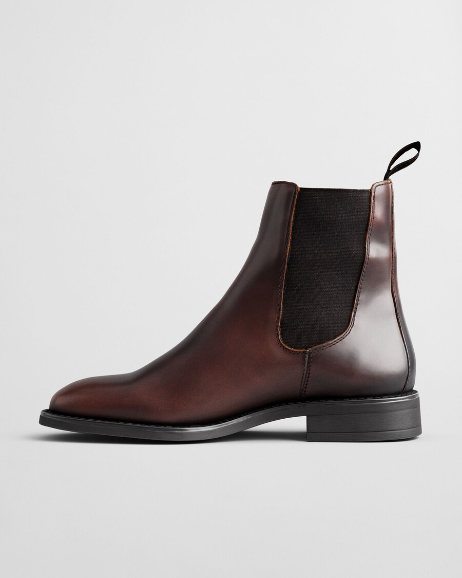 fayy chelsea-stiefel aus leder – dunkelbraun
