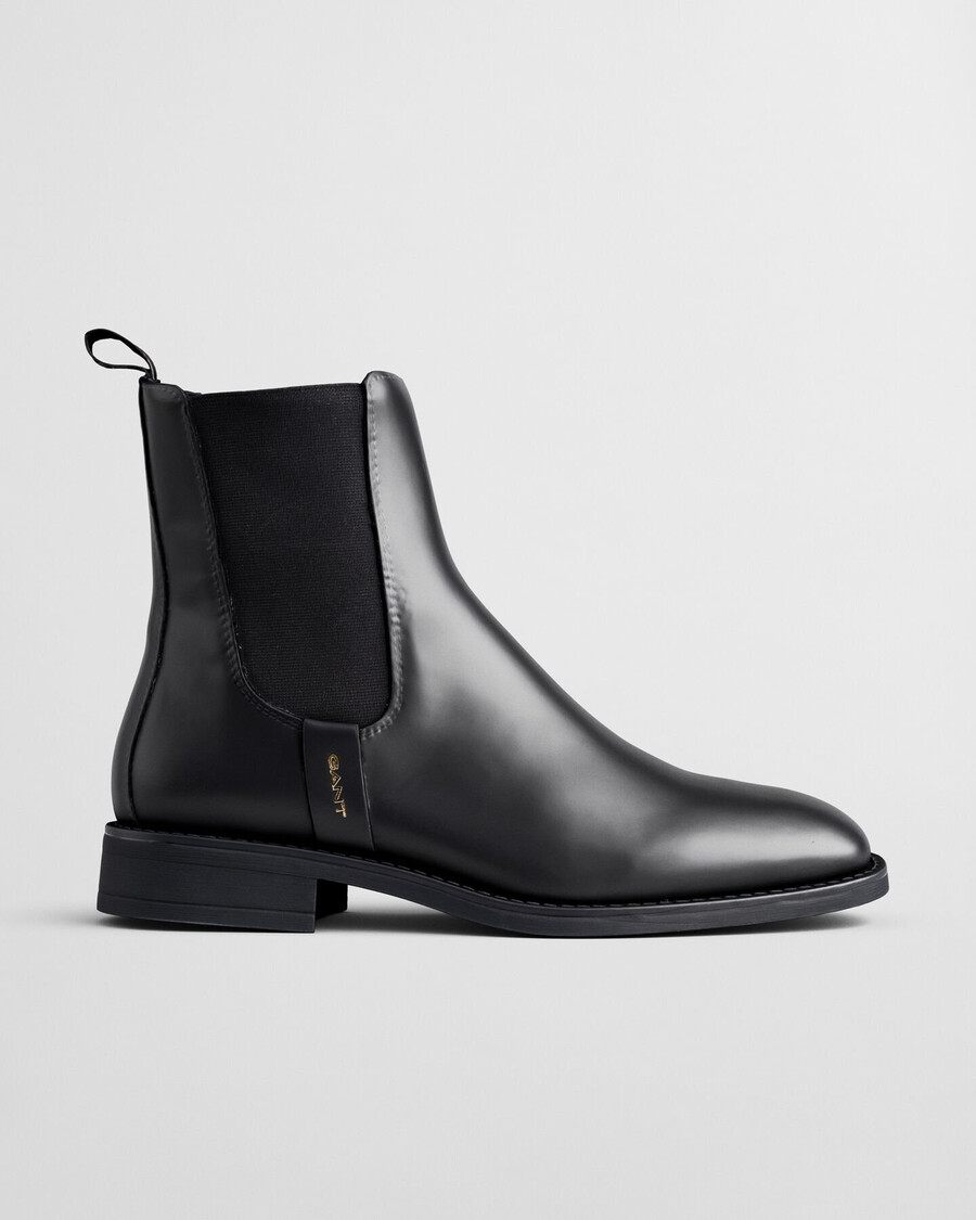 fayy chelsea-stiefel aus leder – schwarz