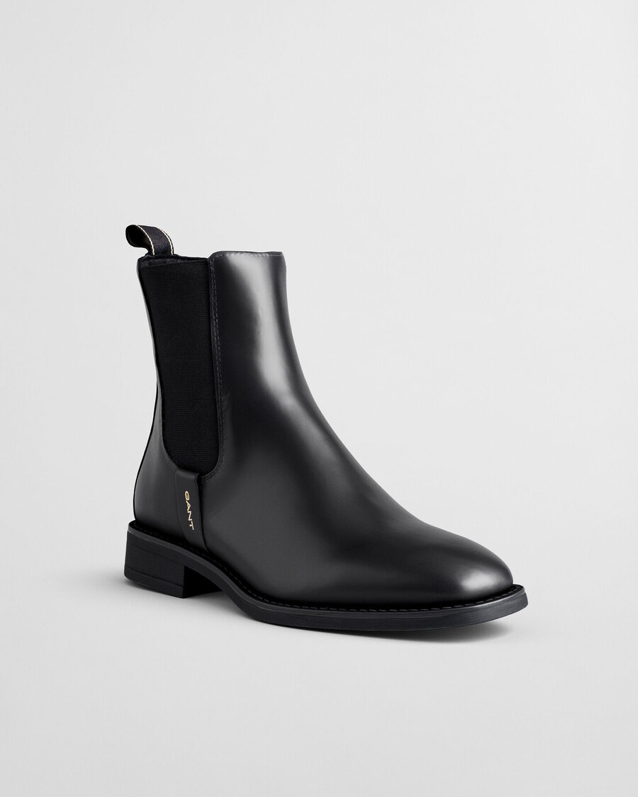 fayy chelsea-stiefel aus leder – schwarz