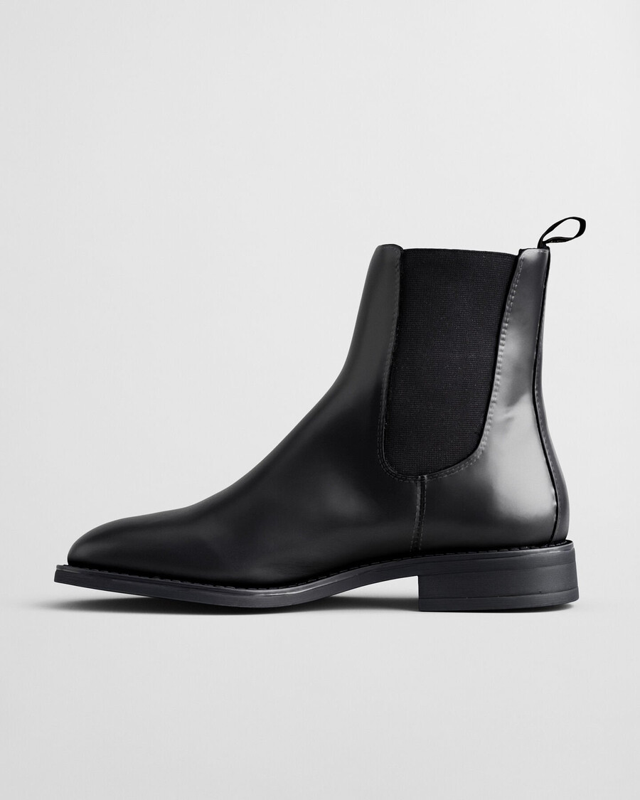 fayy chelsea-stiefel aus leder – schwarz