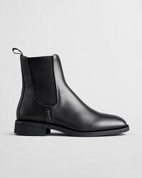 fayy chelsea-stiefel aus leder – schwarz