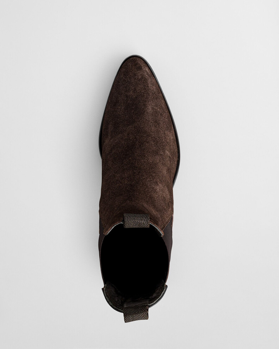 st broomly chelsea boots aus wildleder – dunkelbraun