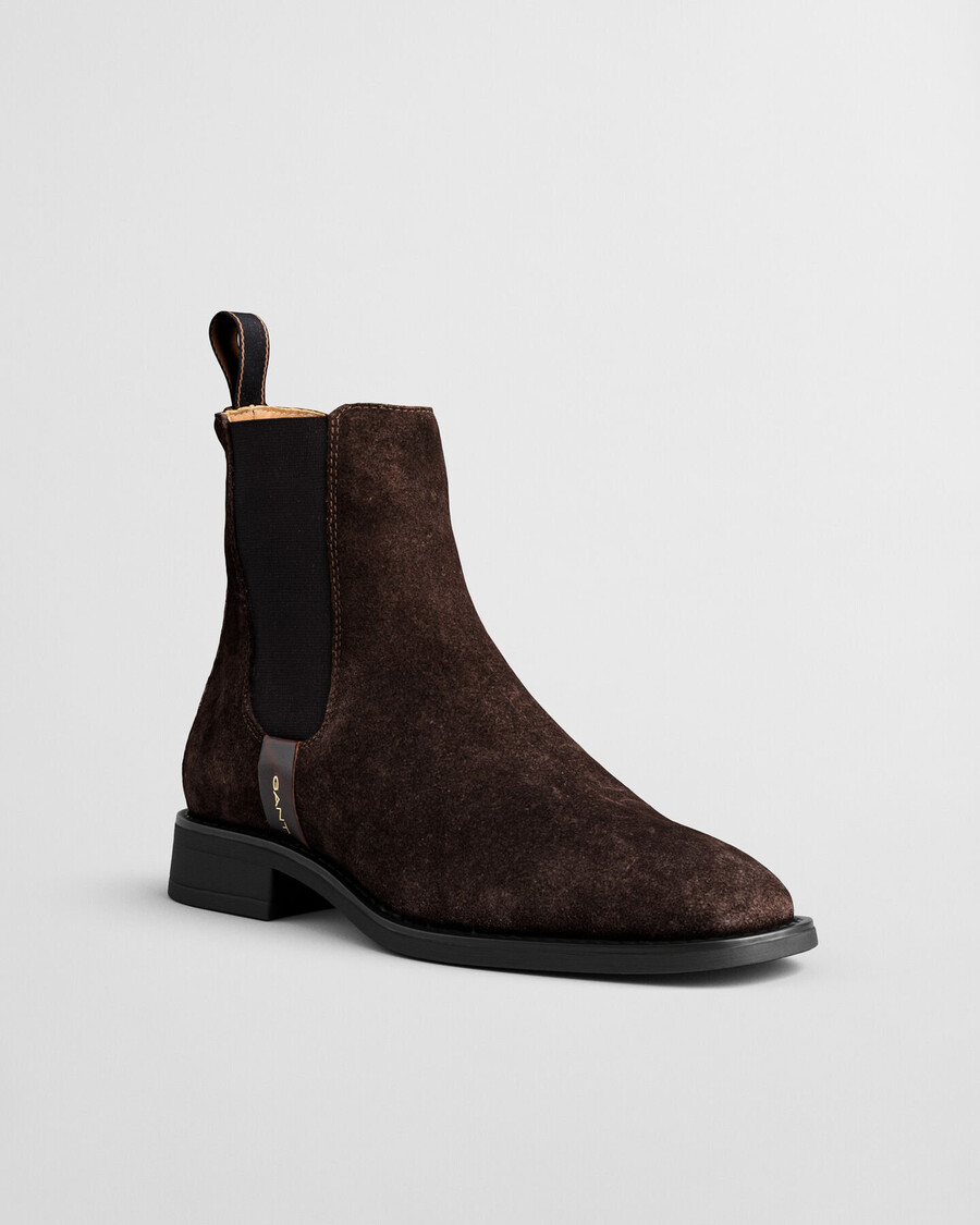 fayy wildleder-chelsea-stiefel – dunkelbraun
