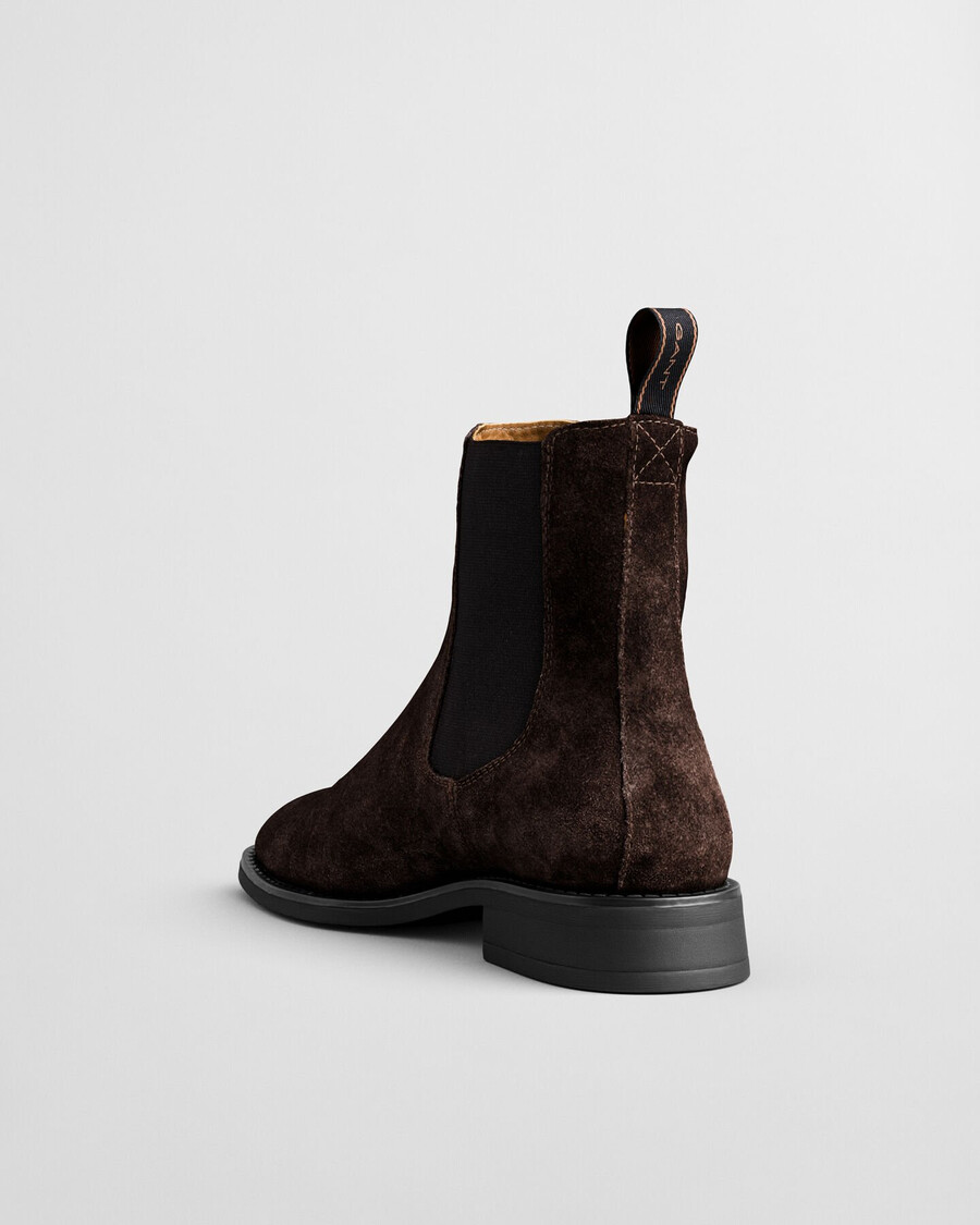 fayy wildleder-chelsea-stiefel – dunkelbraun