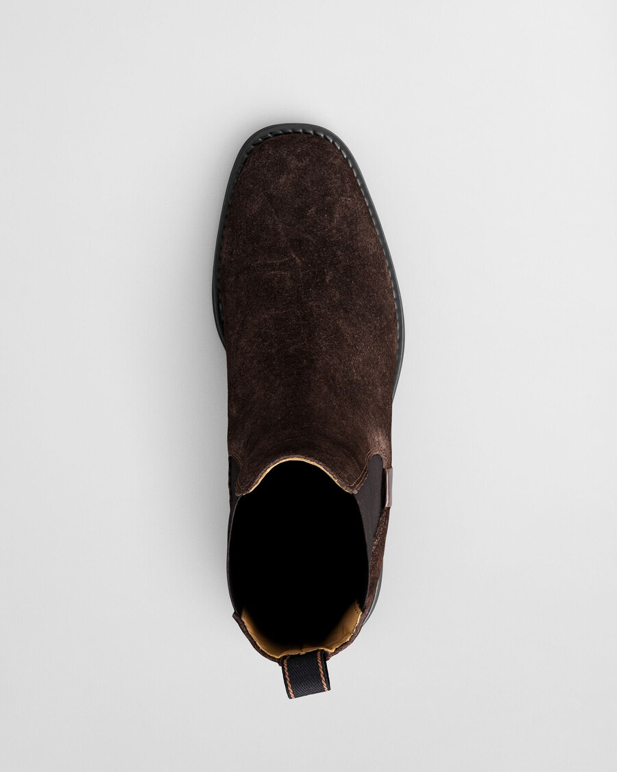 fayy wildleder-chelsea-stiefel – dunkelbraun