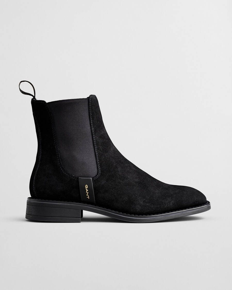 fayy wildleder-chelsea-stiefel – schwarz