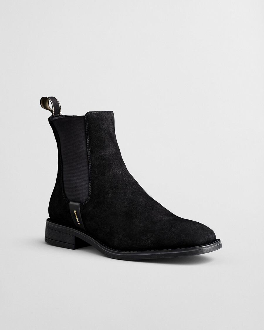 fayy wildleder-chelsea-stiefel – schwarz
