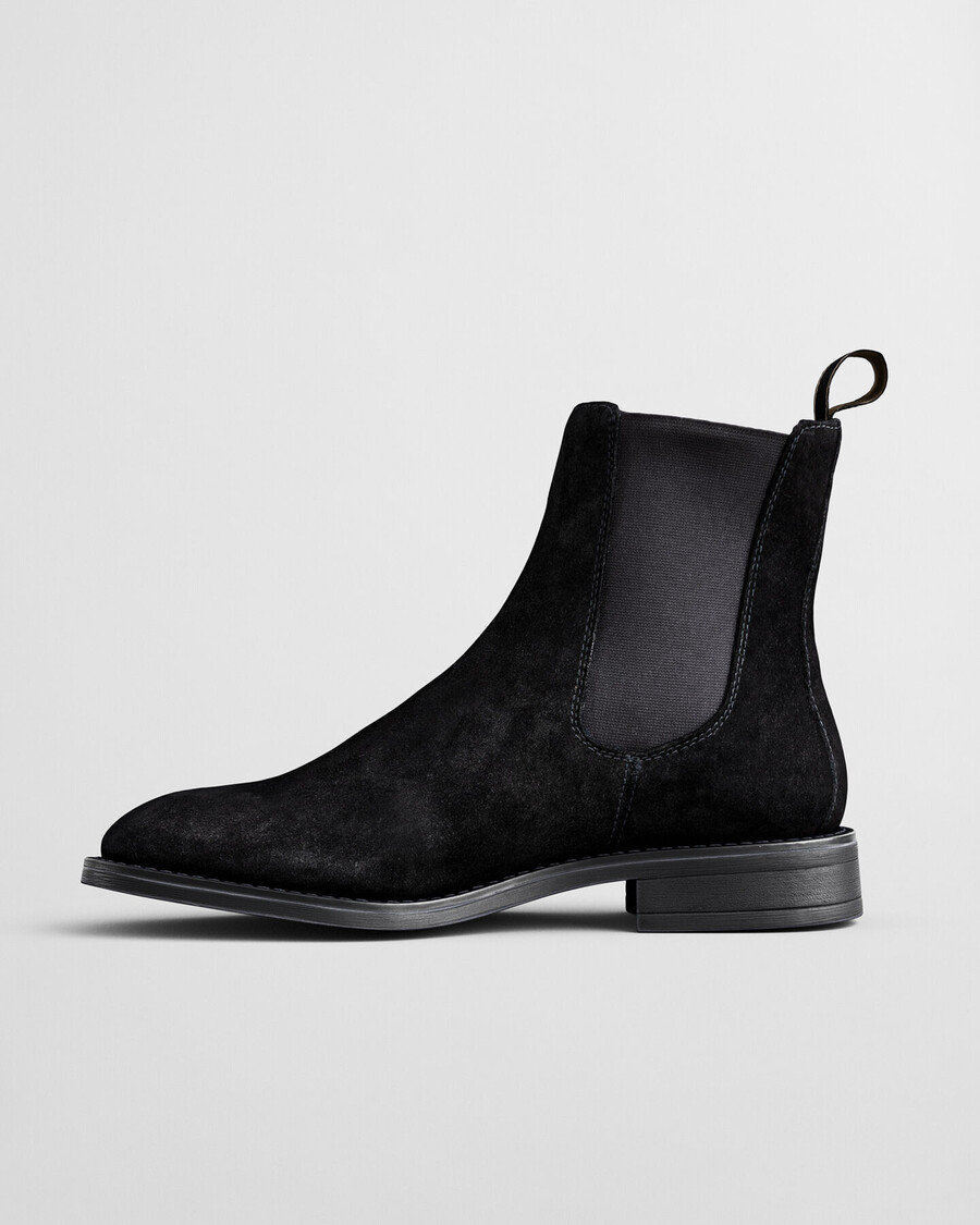 fayy wildleder-chelsea-stiefel – schwarz