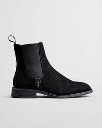 fayy wildleder-chelsea-stiefel – schwarz