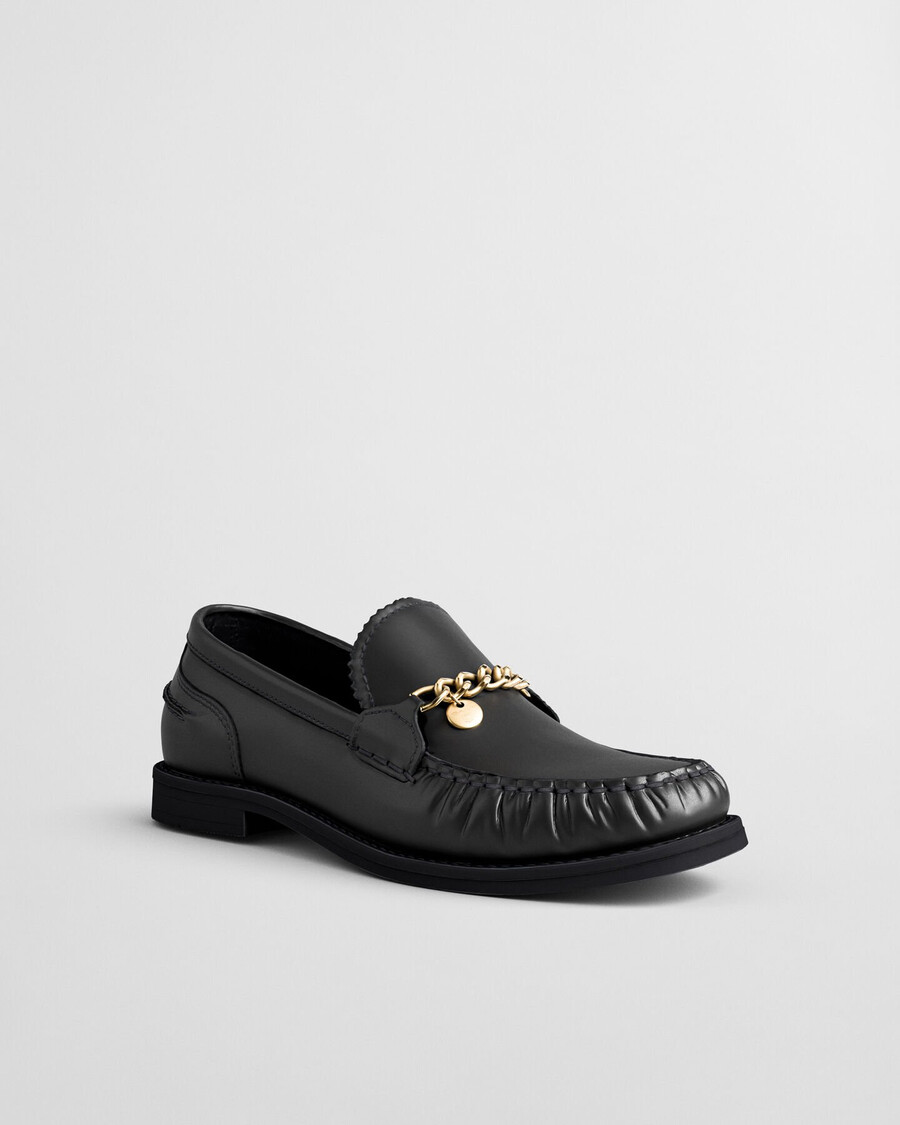 gracelyn lederslipper – schwarz