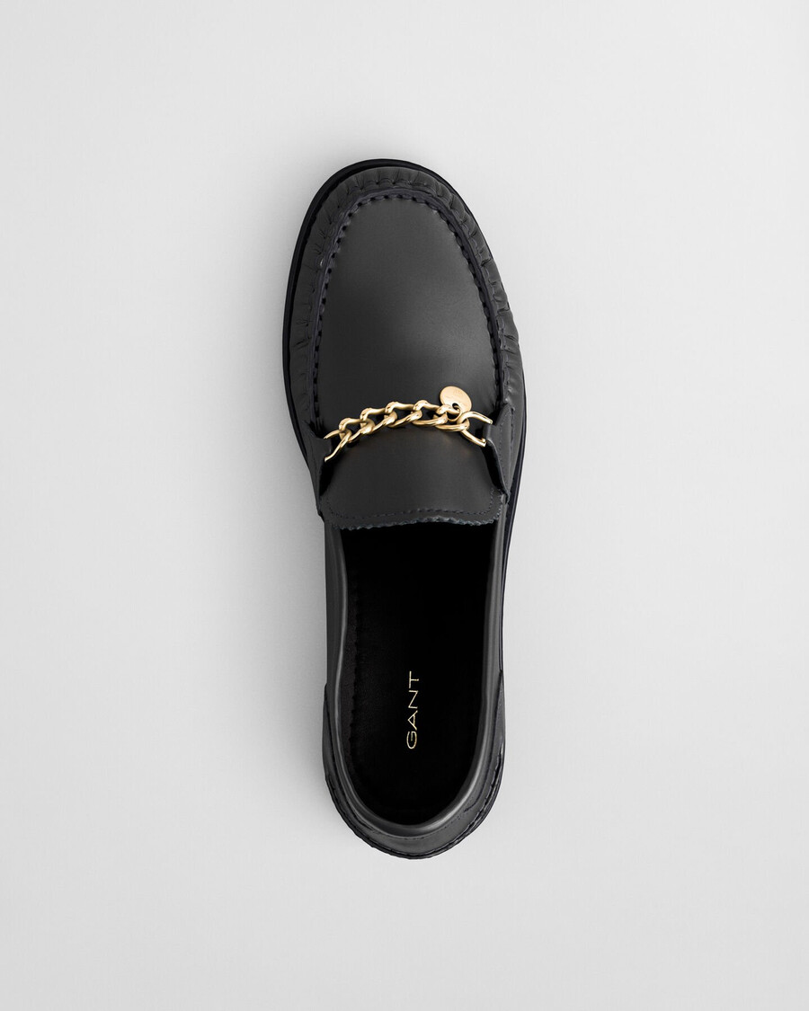 gracelyn lederslipper – schwarz