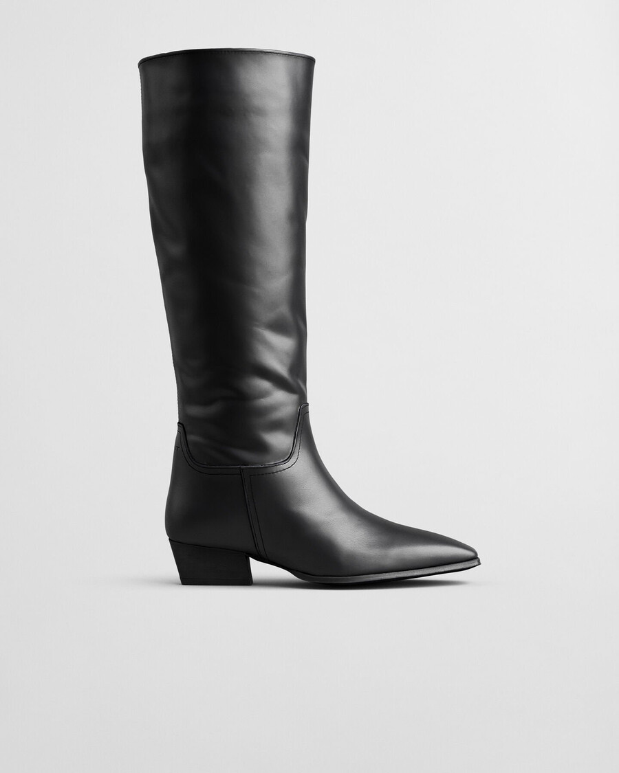 bassotte kniehohe lederstiefel - schwarz