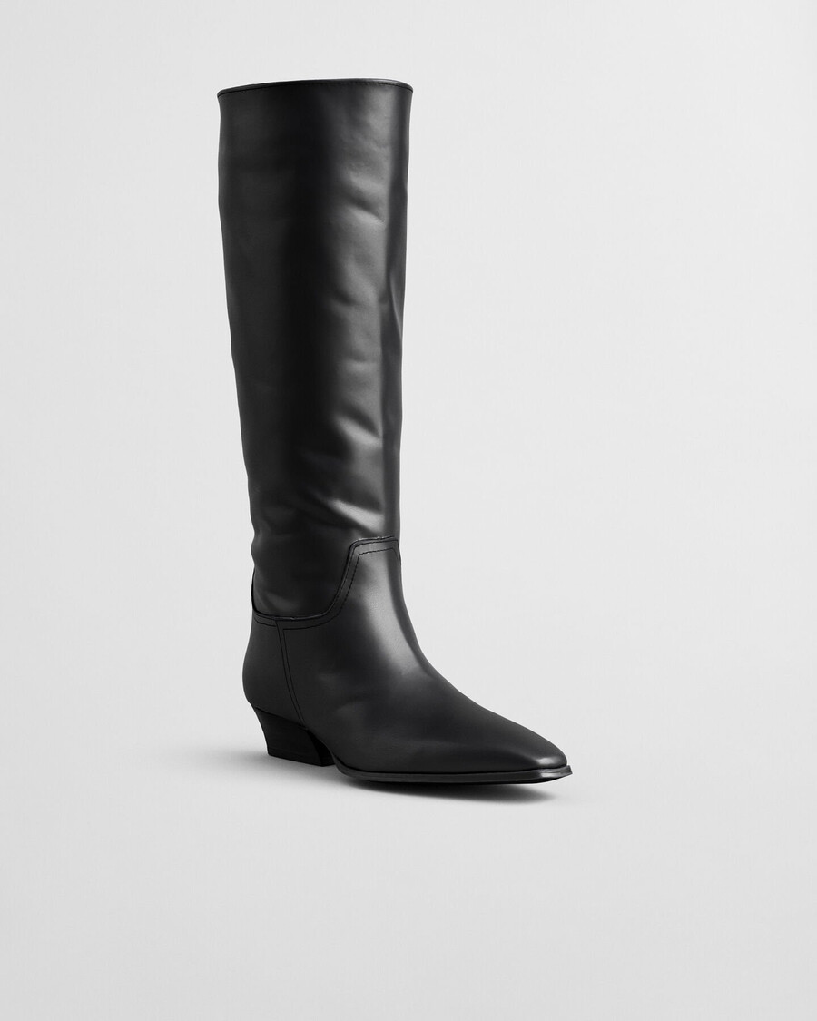 bassotte kniehohe lederstiefel - schwarz
