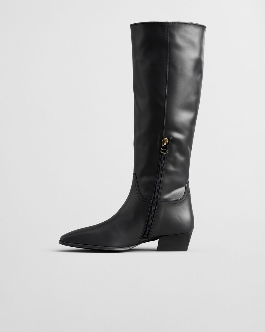 bassotte kniehohe lederstiefel - schwarz