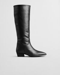 bassotte kniehohe lederstiefel - schwarz